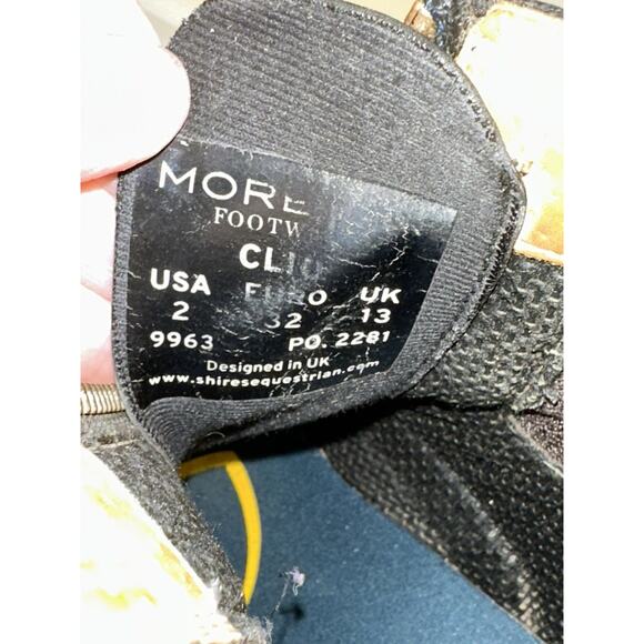 Moretta Clio Paddock Boots Kids Size 2 Leather Equestrian Riding Black Boots